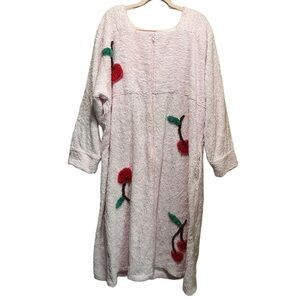 Canyon Group Rare Vintage Pale Pink Cherry Full‎ Zip Chenille Robe Size 2X